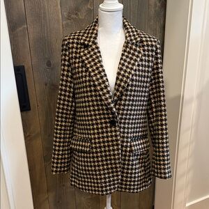 Oat New York Houndstooth Blazer - Black and Tan - Like New